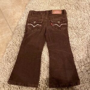 Levi’s Brown stretch corduroy with pink and purple yarn accents 2T